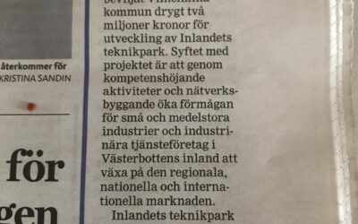 Teknikparkens projektansökan till Region Västerbotten och Tillväxtverket